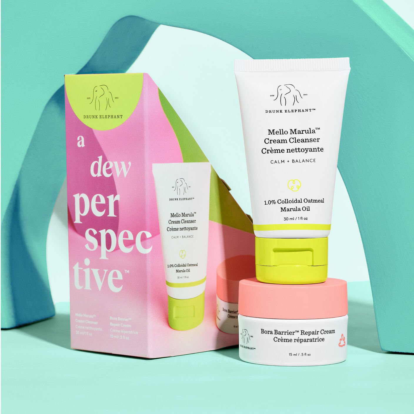 Conjunto de cuidados para a pele de tamanho viagem calmante e nutritivo | Drunk Elephant