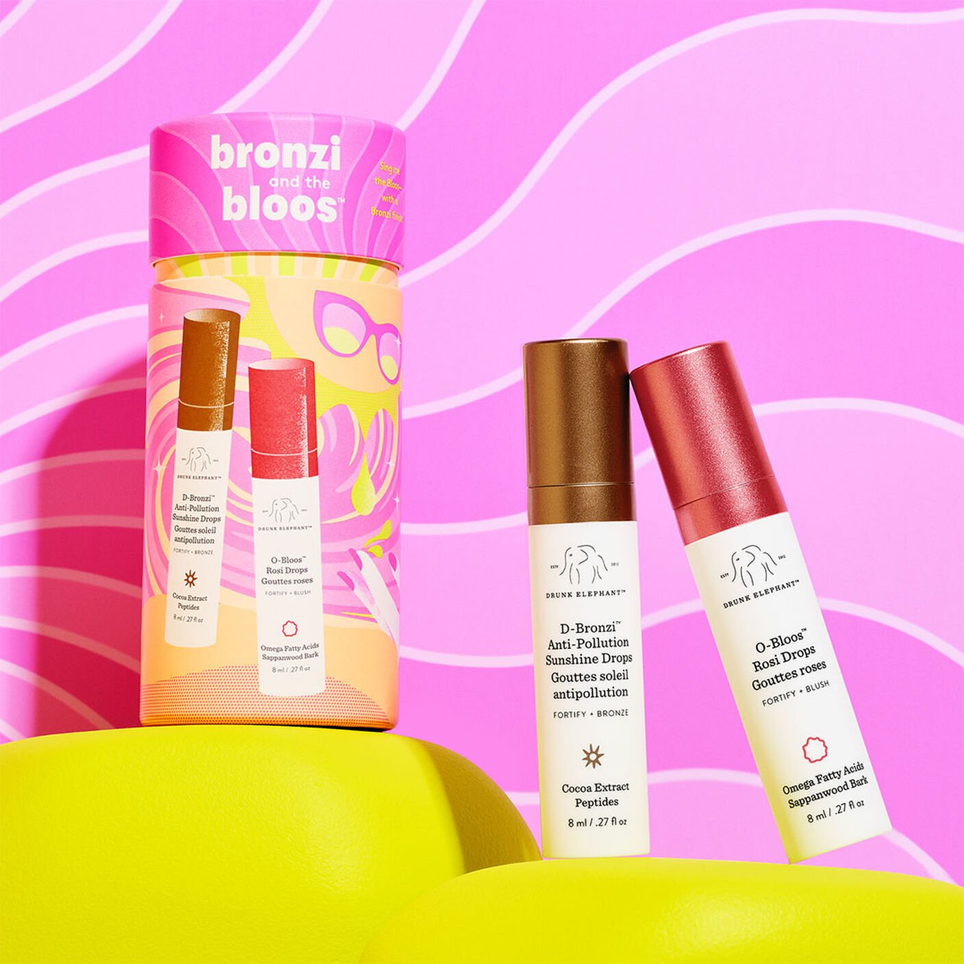 Kit de gotas bronzeadoras e rosadas | Drunk Elephant