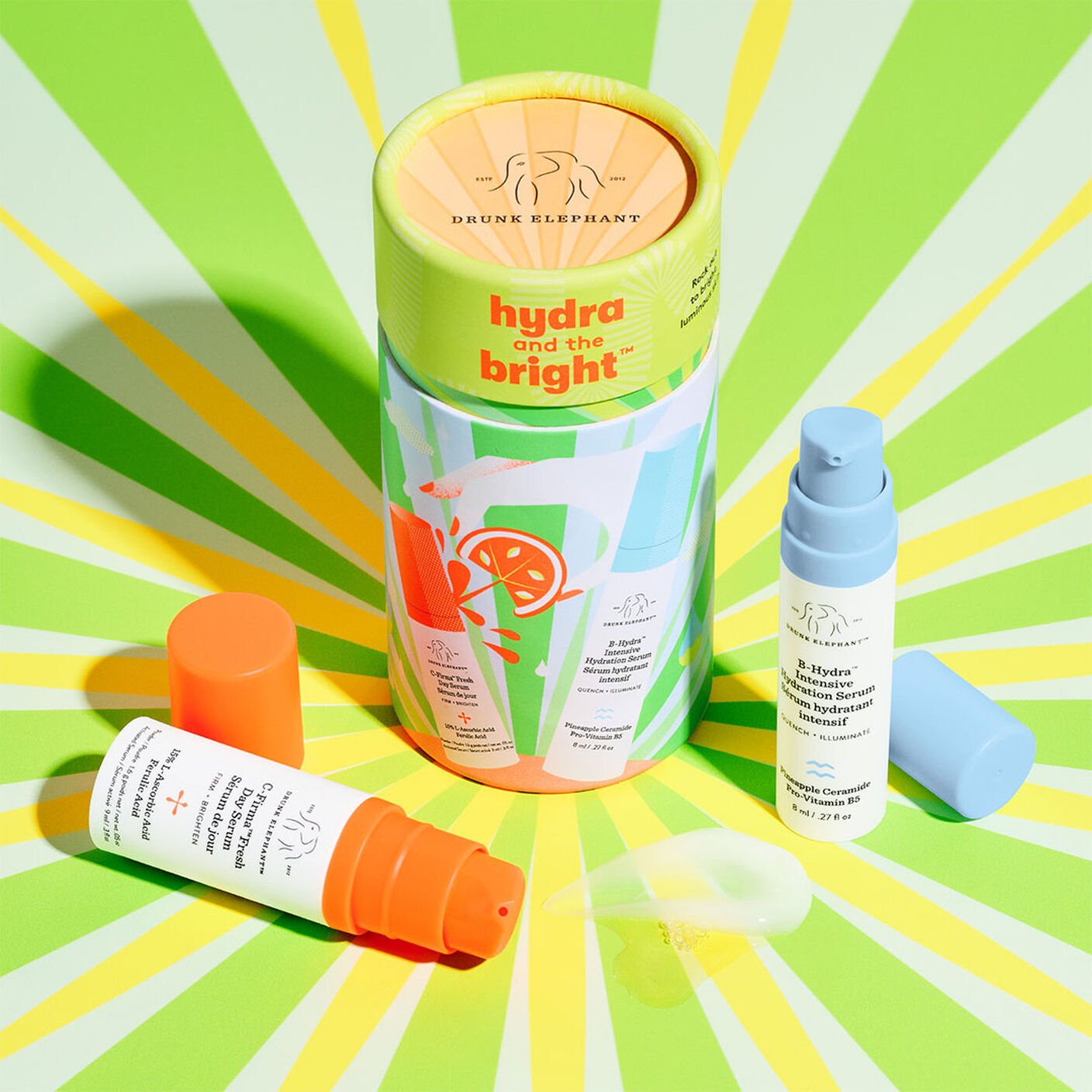 Kit de viajem com séruns iluminadores e hidratantes | Drunk Elephant